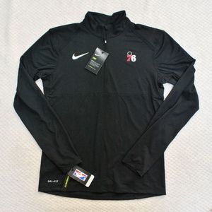 NWT Nike 76ers Dri-Fit Black Quarter Zip Pullover